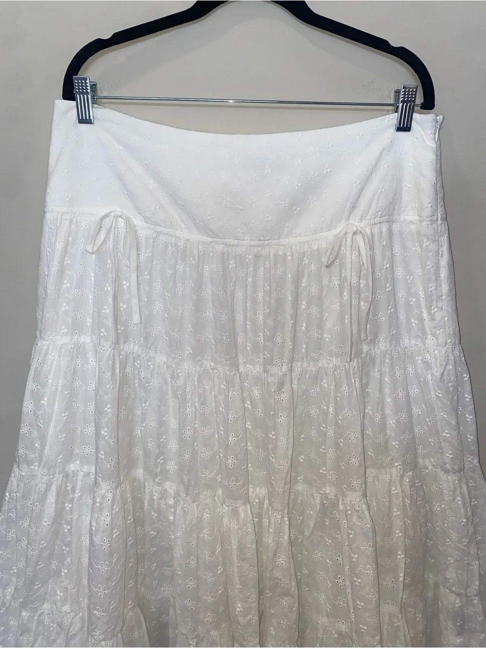 Dolls Kill Y2K Cottagecore White Tiered Ruffle Maxi Skirt